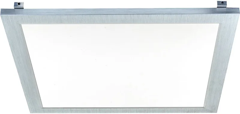 Plafondpaneel Plafondlamp Inbouwpaneel Kantoorlamp, vierkant vlak frame opaal, 1x LED 18W 1100Lm warm wit, LxBxH 29,9x29,9x5cm von Globo in Silber – Produktfoto