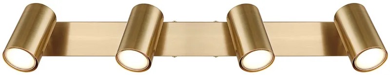 Plafondspot 4 vlammen plafondlamp woonkamerlamp plafondlamp, beweegbare spots, 4x GU10 stopcontacten, LxBxH 56x6x12 cm von Globo in Gold – Produktfoto