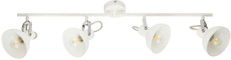 Plafondspot Plafondlamp 4 vlammen Woonkamerlamp beweegbare spots, metaal, 4x E14, LxH 80 x 23 cm de Globo en Blanc – photo produit