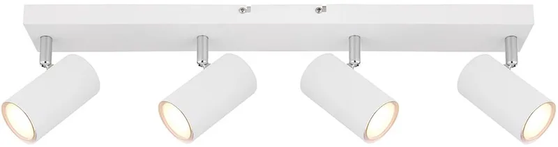Plafondspot Plafondlamp Spot 4 vlammen woonkamer met draaibare spots, metaal, 4x GU10, LxBxH 56x6x12 by Globo in White – product photo