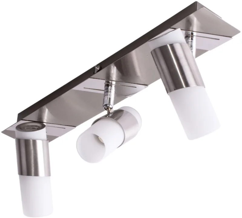 Plafondspot Plafondlamp Spotlight verstelbare LED spot Binnenverlichting Woonkamerlamp Keukenlamp 3x 3W 245 LM 3000K, L x H 38 x 10,5 cm fra Globo i Sølv – produktbillede