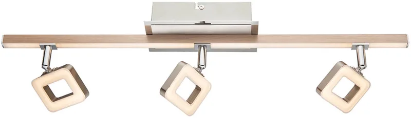 Plafondspot Spotlight LED plafondstrip verplaatsbare woonkamerlamp, track verlicht, chroom, 18W 1620lm 3000K, LxBxH 61,5x9x16 cm Globo 56112-3 von Globo in Silber – Produktfoto
