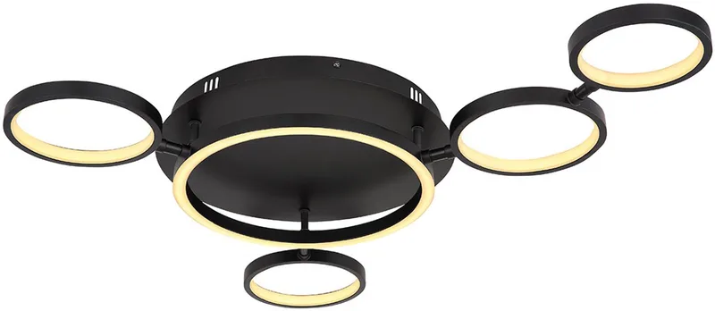 plafonniere - Antonius - metaal - LED - 67252-29 van Globo in Zwart – productfoto