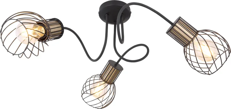 plafonniere - Argusto - metaal - Ø 60cm - E27 - 54013-3 fra Globo i Sort – produktbillede