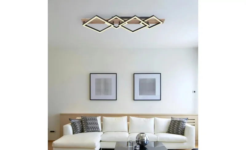 plafonniere - Beatrix - zwart - metaal - LED - 67294D3 de Globo en Naturel – photo produit 3 sur 3