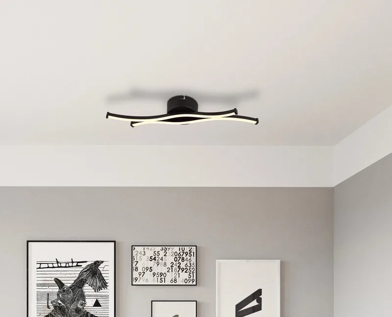 Plafonniere - BOYD - metaal - LED - 67336-12 de Globo en Noir – photo produit