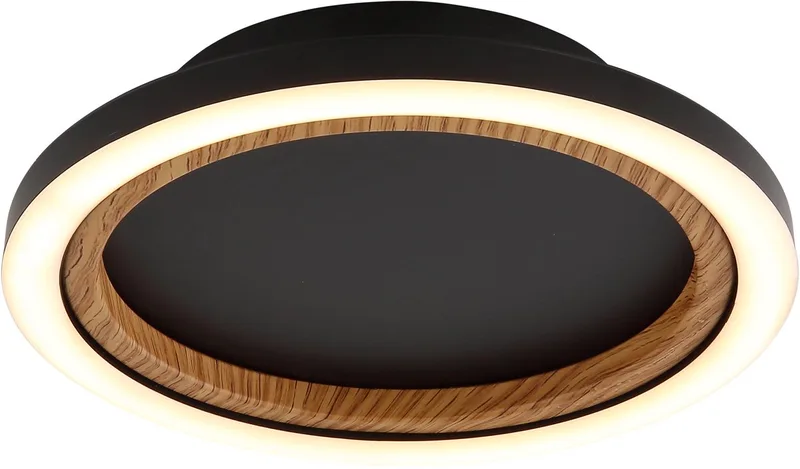 Plafonniere - DAKARI I - metaal - Ø 21cm - LED - 67356D de Globo en Noir – photo produit