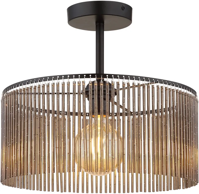 Plafonniere - LEEDS - glas - Ø 35cm - E27 - 63080108 de Globo en Noir – photo produit 1 sur 3