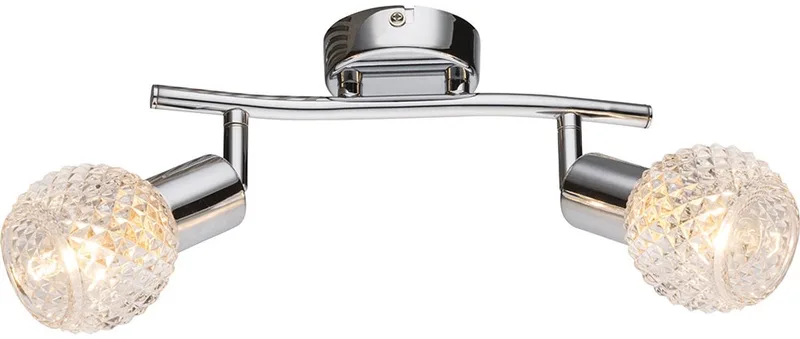 Prachtige 2-lichts spot Keller chroom glas wit keuken Globo KEITH 541006-2 de Globo en Argent – photo produit