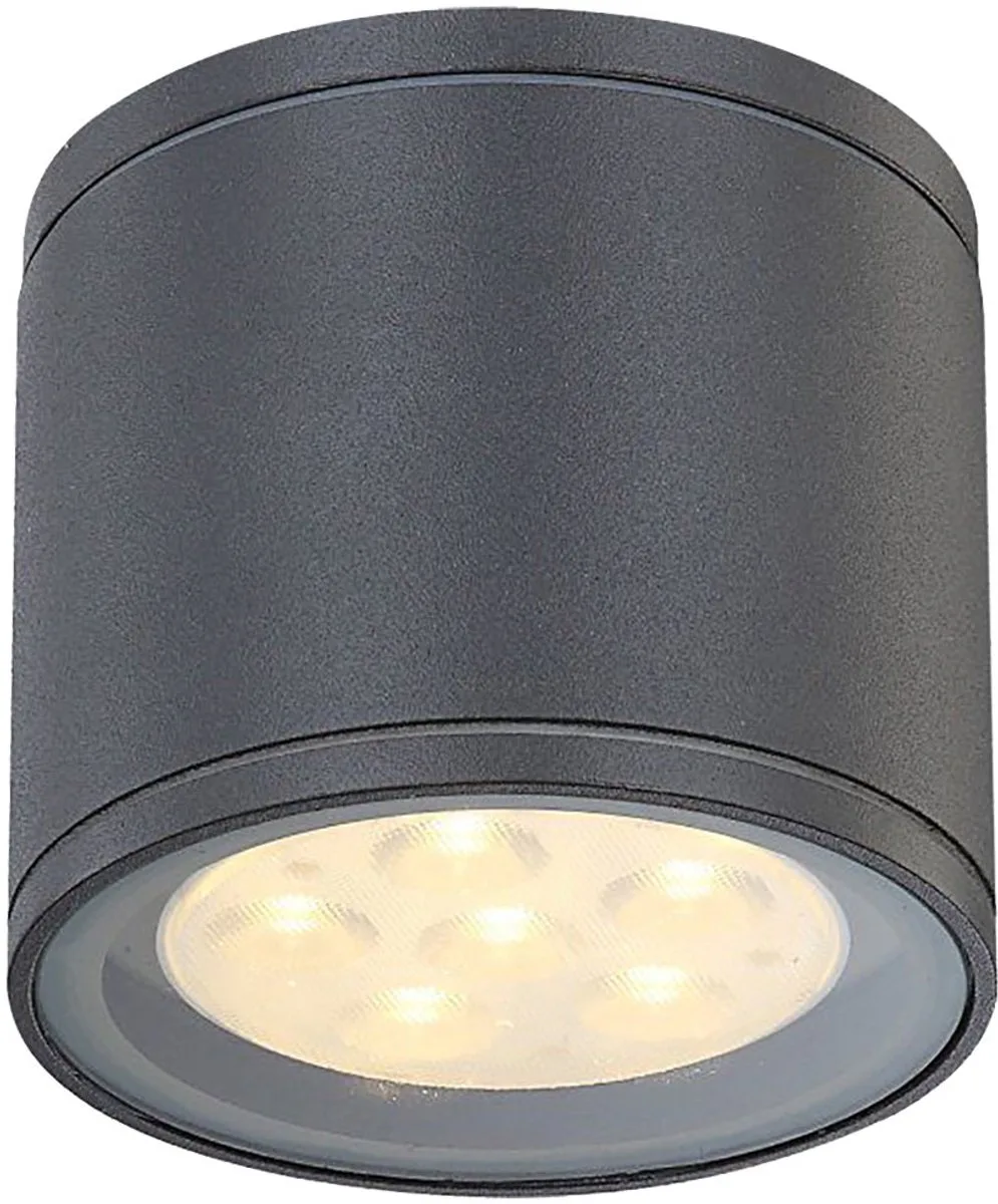 Praktische LED plafondlamp aluminium donkergrijs glas helder 6WGlobo CARPO 34266 de Globo en Gris – photo produit