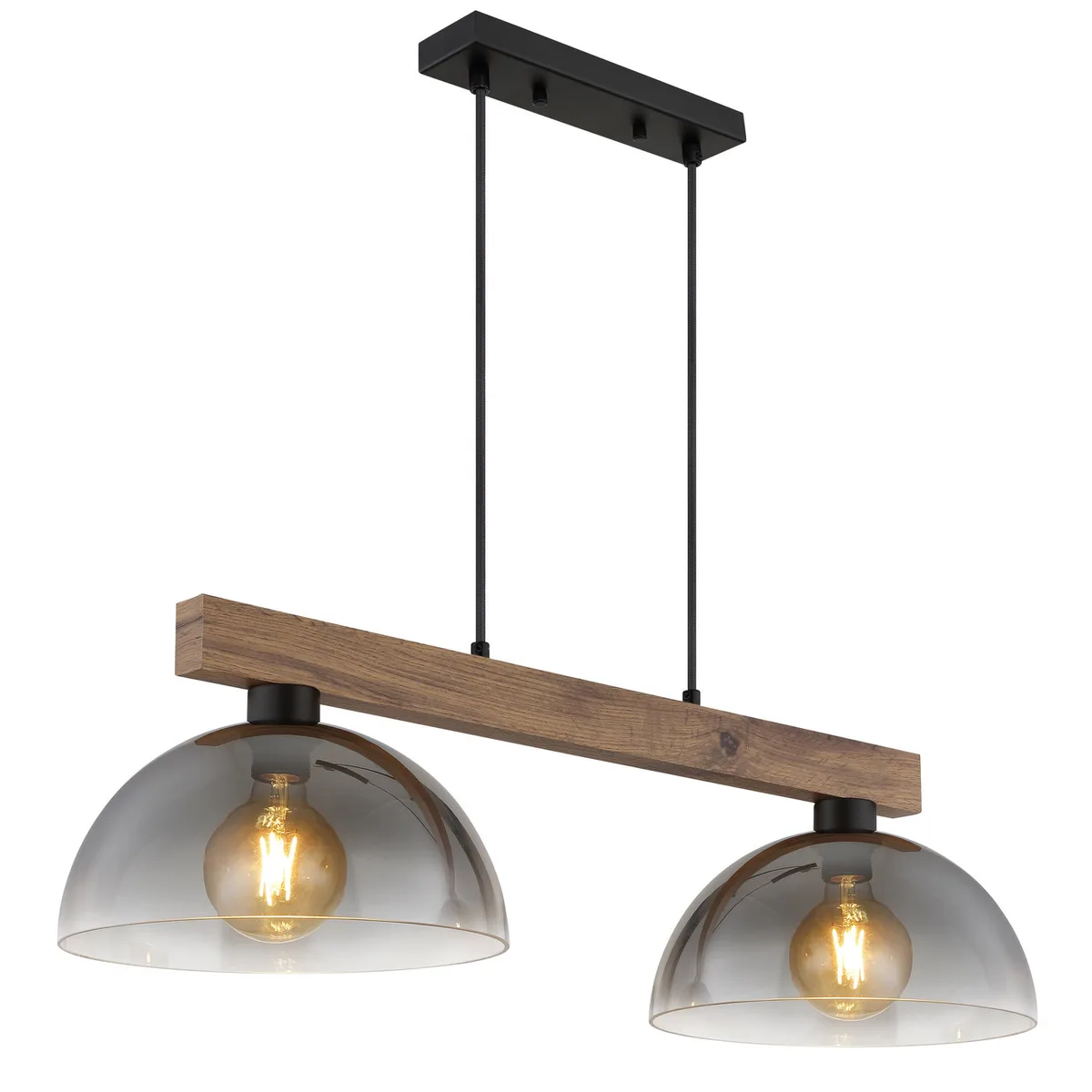 Romy Suspension De Bar, Mat, 2 X E27 de Globo en Noir – photo produit