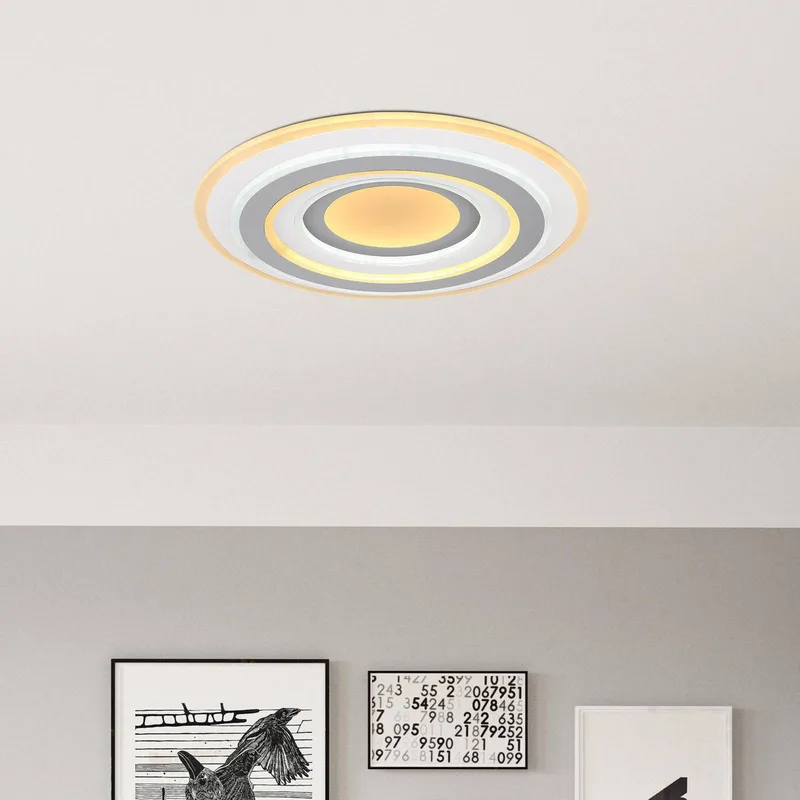 Sabatino LED plafondlamp, Ø 48 cm, wit/antraciet, CCT von Globo in Weiß, Anthrazit – Produktfoto