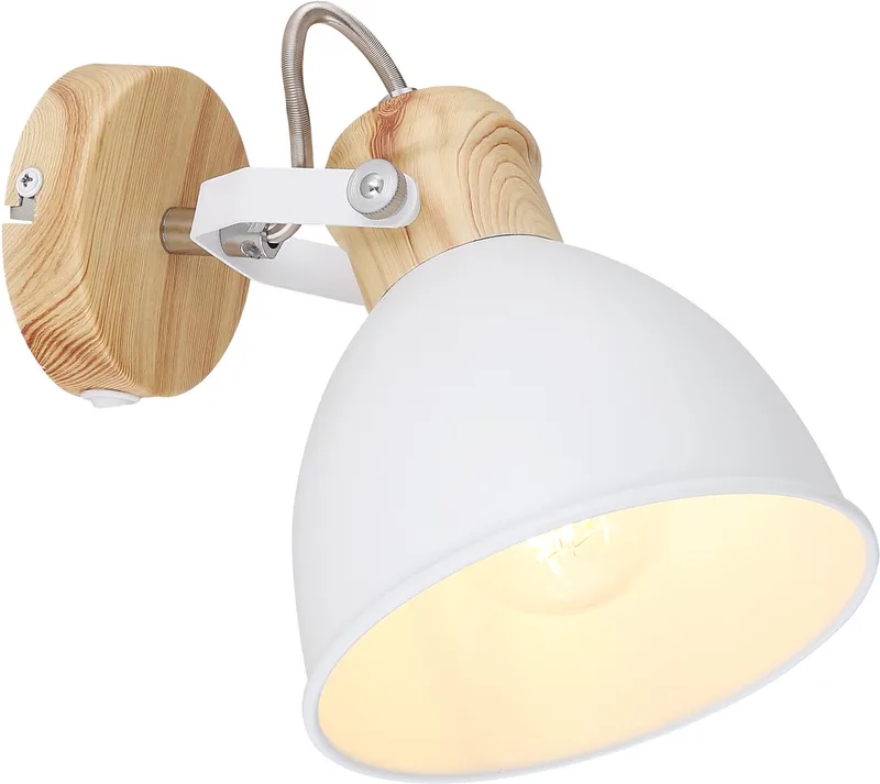 Scandinavisch wandlampje Wiho met hout - 54018-1 de Globo en Blanc – photo produit