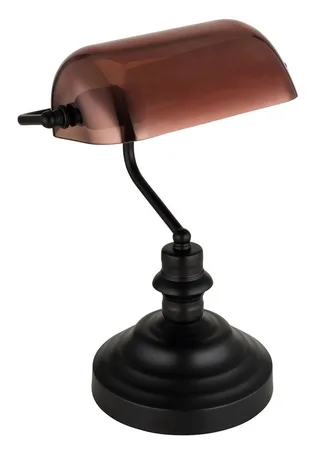 Schreibtischlampe ANTIQUE, ohne Leuchtmittel, Klassische Schreibtischleuchte, Antik-look Tischleuchte, Bankerlamp fra Globo i Brun, Sort – produktbillede 4 af 5