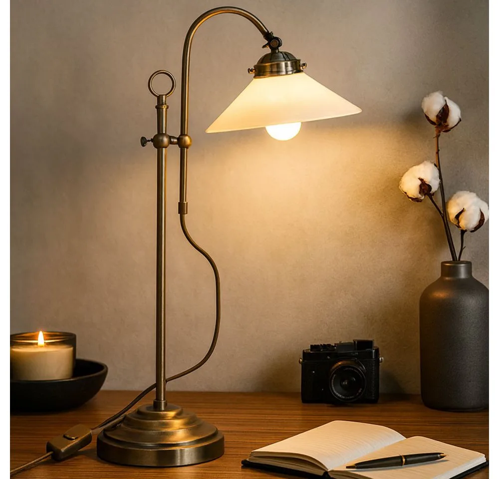 Schreibtischlampe, Leuchtmittel inklusive, Warmweiß, Tischlampe Nachttischleuchte LED Leselampe höhenverstellbar H 54 cm von Globo – Produktfoto