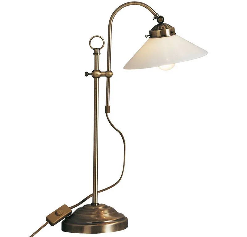 Schreibtischlampe, Leuchtmittel nicht inklusive, Nachttischleuchte Antik Glas Retro Leselampe Tischleuchte von Globo – Produktfoto