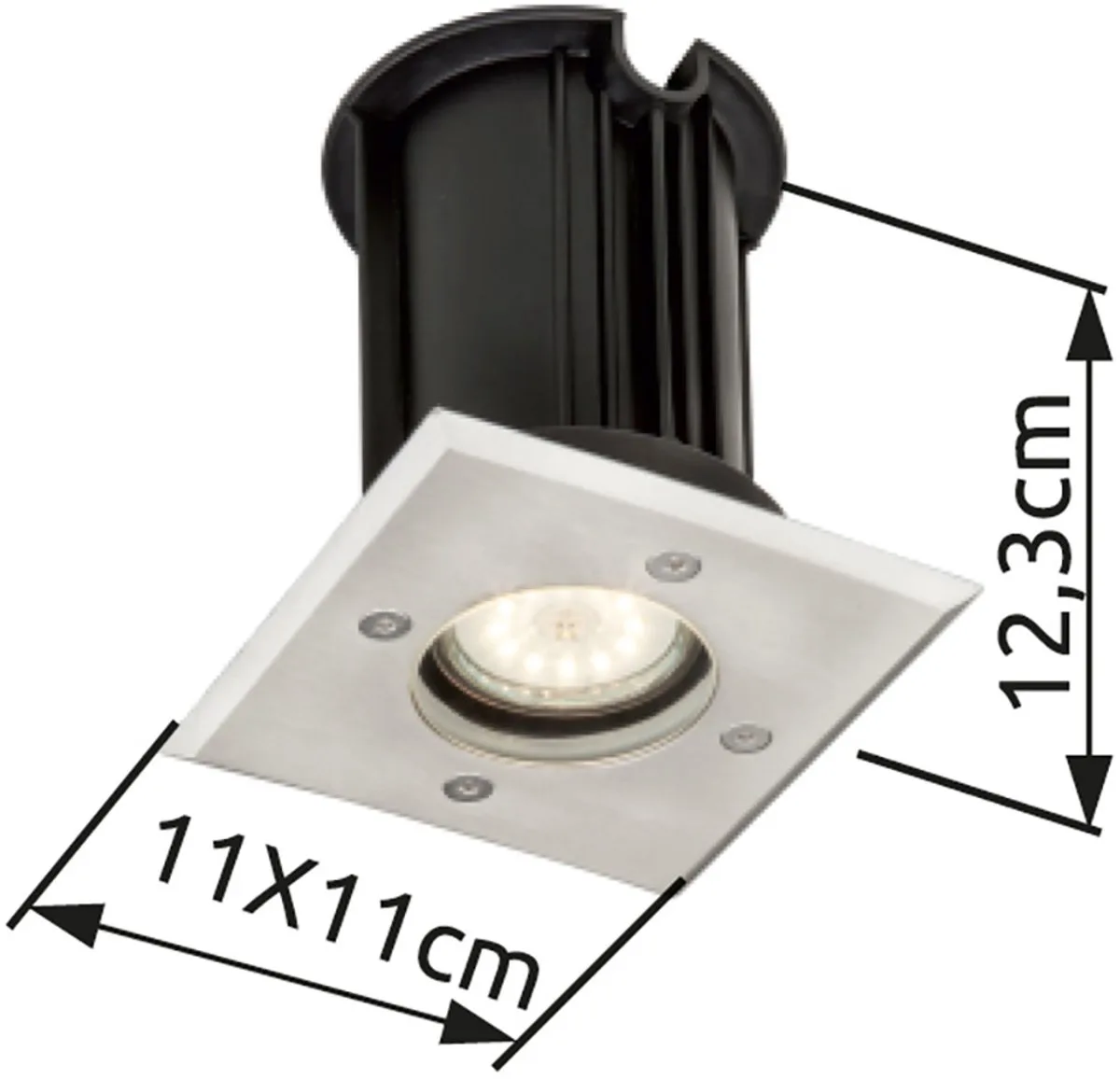 Set van 2 LED-buitenverlichting inbouwspot grondspot binnenplaats oprit tuinverlichting spot verkeersbaar de Globo en Argent – photo produit