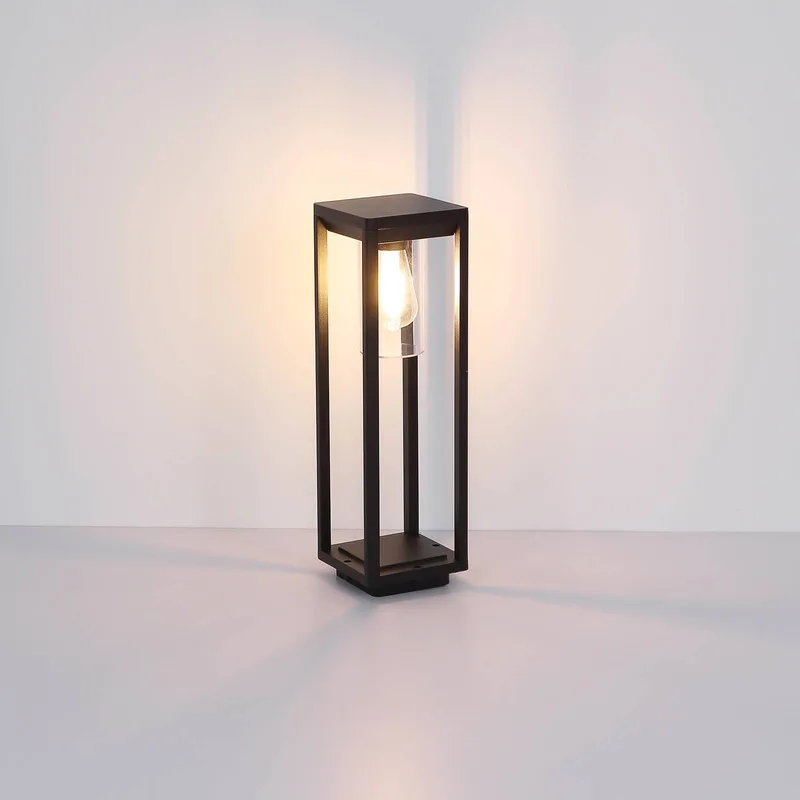 Sokkellamp Candela, 50 cm, zonder sensor van Globo in Matzwart, Transparant – productfoto