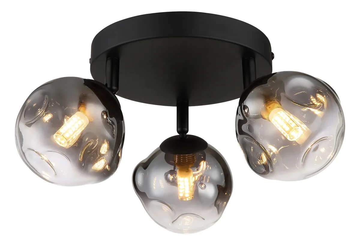 Spot Arin 3 lichts Ø 24 cm zwart de Globo – photo produit
