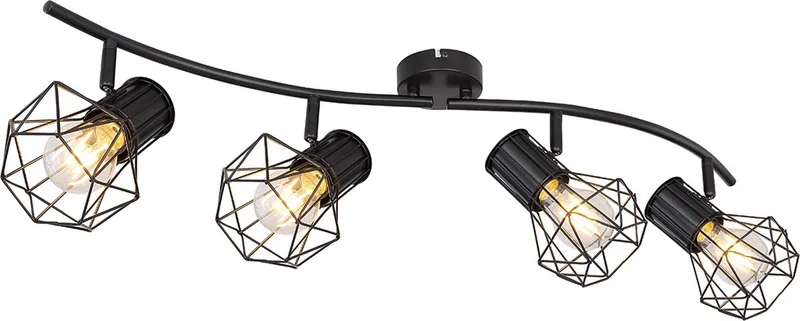 Spot - Priska - metaal - opbouwspot - E27 - 54017-4 by Globo in Black – product photo