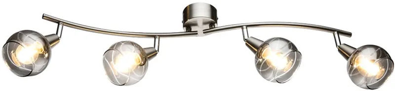 Spot - Roman - metaal - opbouwspot - E14_LED - 54348-4 de Globo en Nikkel – photo produit