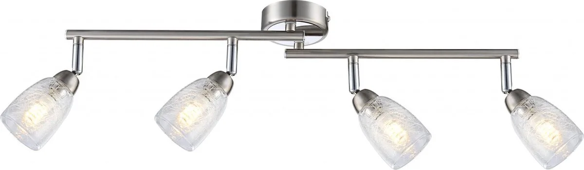 Spotserie Globo Crash - Nikkel mat/Chroom/Glas - 4 lichts by Globo in Chrome – product photo