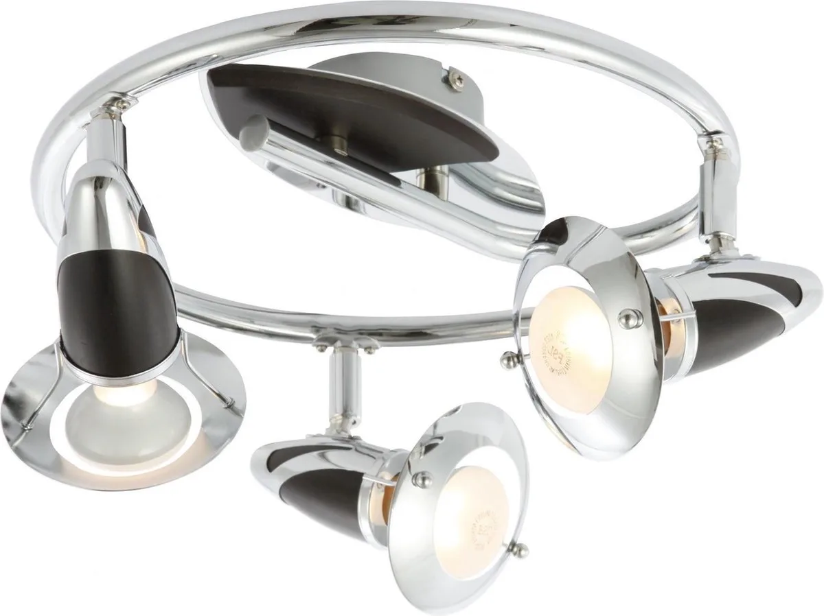 Spotserie Globo Lord - Metaal/Chroom/Donker hout - 3 lichts by Globo in Chrome – product photo