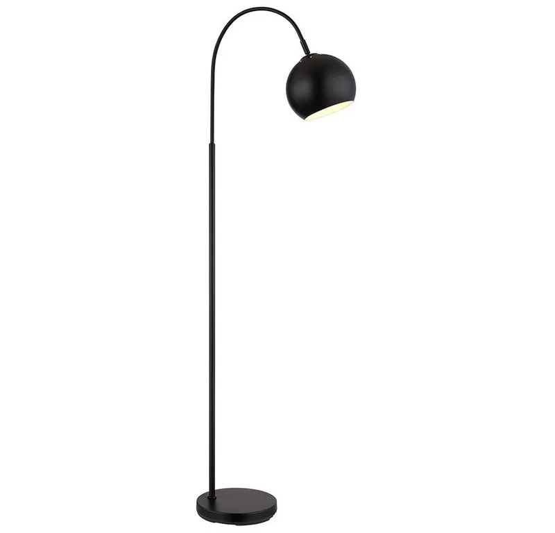 Stehlampe, Leuchtmittel nicht inklusive, Stehlampe Standleuchte Metall E27 Leselampe H 150 cm von Globo in Schwarz – Produktfoto