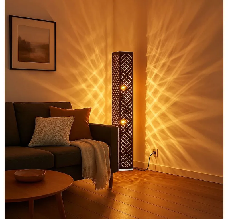 Stehlampe, Leuchtmittel nicht inklusive, Stehlampe Stoff Standlampe Designleuchte de Globo en Noir – photo produit