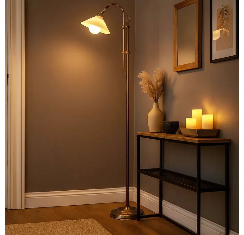 Stehlampe, Leuchtmittel nicht inklusive, Stehlampe Wohnzimmer höhenverstellbar Standleuchte Lampe stehend fra Globo – produktbillede