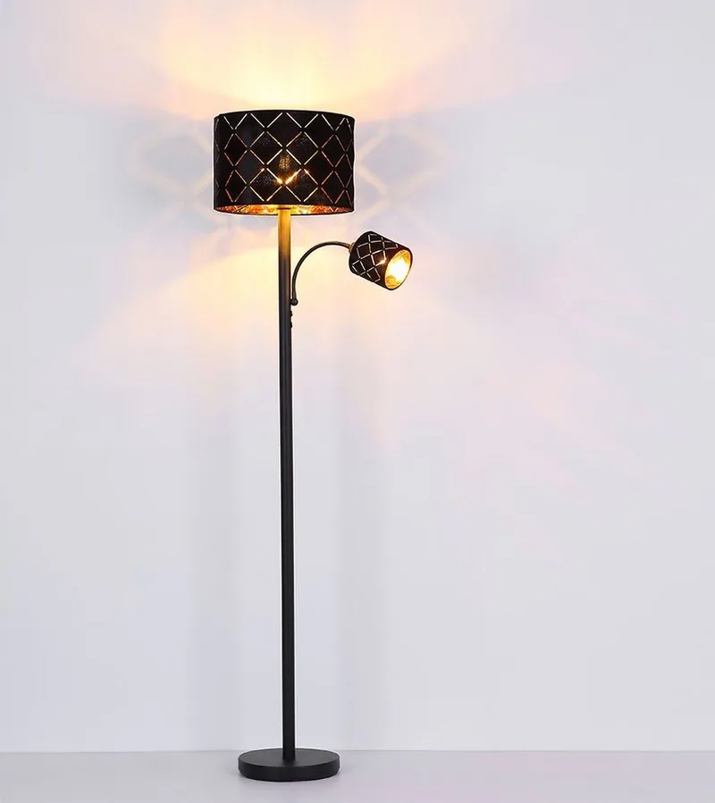 Stehlampe, Leuchtmittel nicht inklusive, Stehleuchte mit Leselampe Stehlampe Wohnzimmer Stehleuchte Leseleuchte de Globo en Noir – photo produit