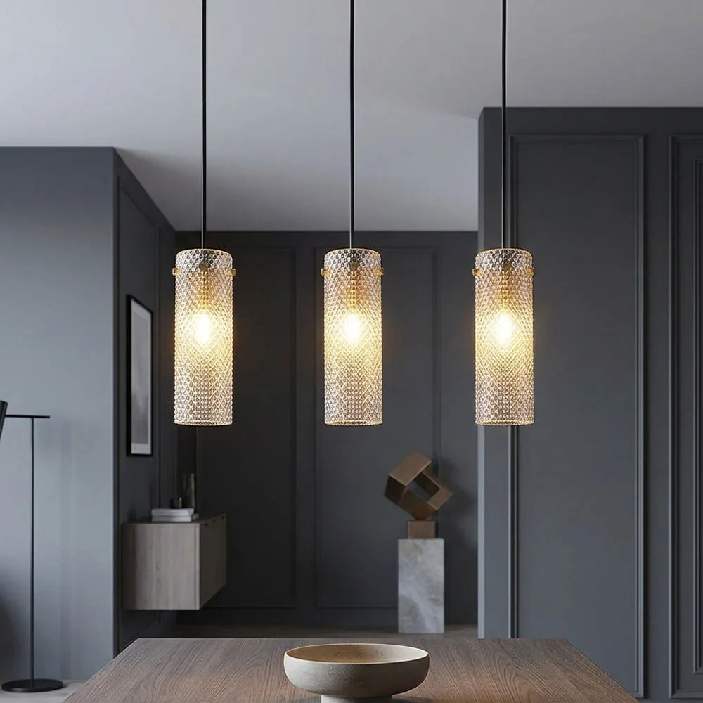 Suspension Led Pour Salle À Manger À 3 Ampoules, Métal Doré Et Verre, L 61 Cm de Globo en Jaune – photo produit