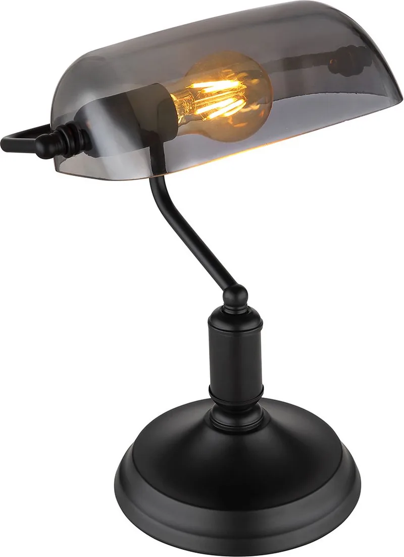 Tafellamp ANTIQUE Matt E27 Metaal ø16.0cm H:32.0cm by Globo in Black – product photo
