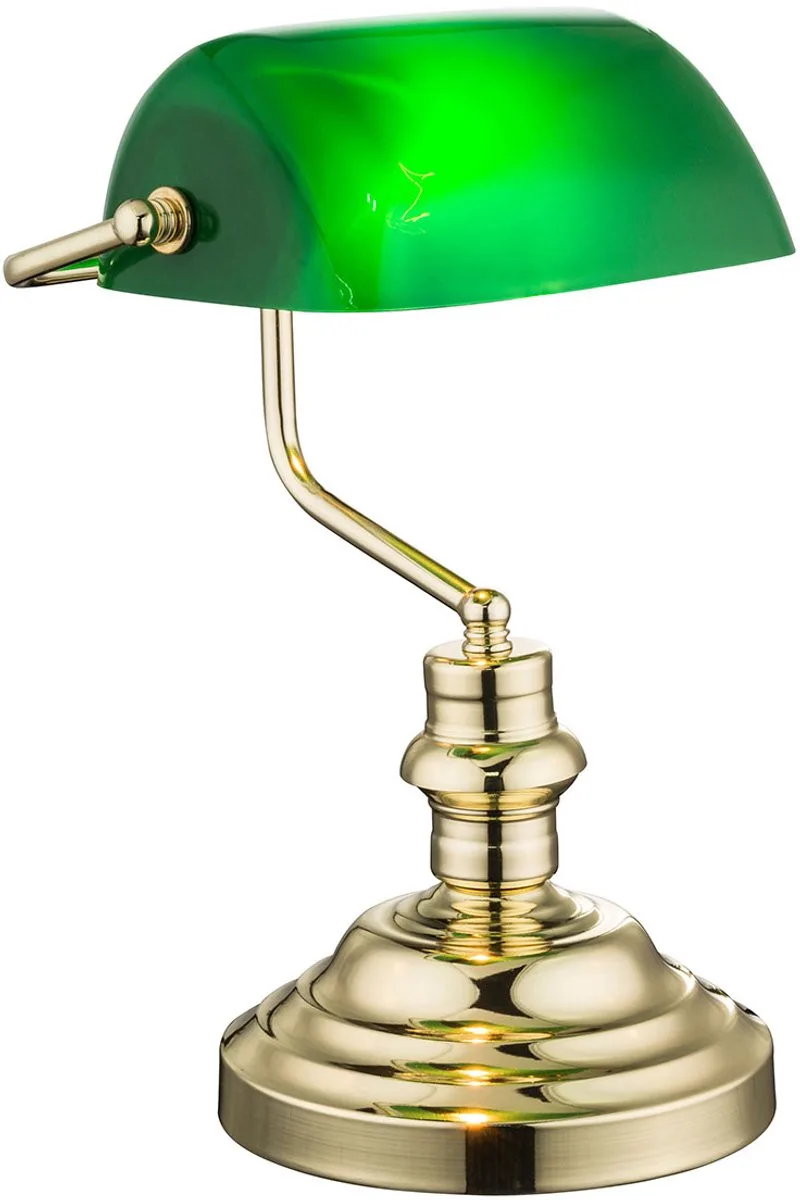 Tafellamp - ANTIQUE - metaal - bureaulamp - E27 - 2491K fra Globo i Messing – produktbillede