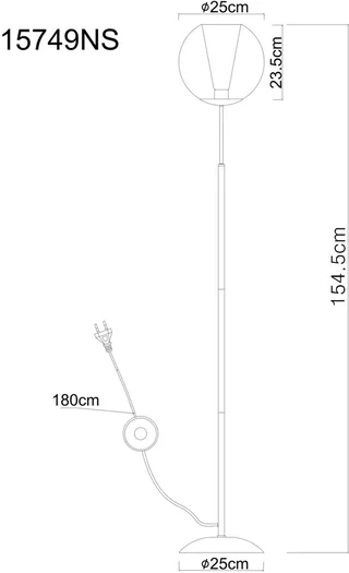 tafellamp - BARRY - glas - Ø 25cm - E27 - 15749NS de Globo en Staal – photo produit 1 sur 3