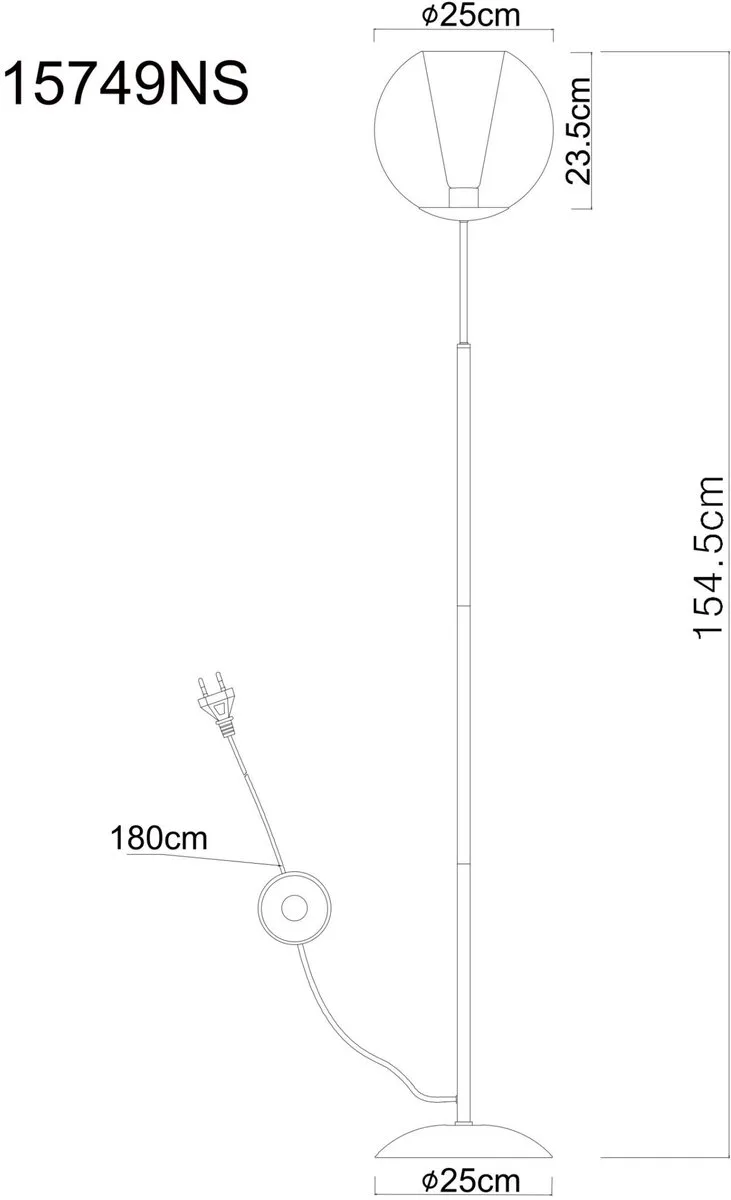 tafellamp - BARRY - glas - Ø 25cm - E27 - 15749NS de Globo en Staal – photo produit 1 sur 3