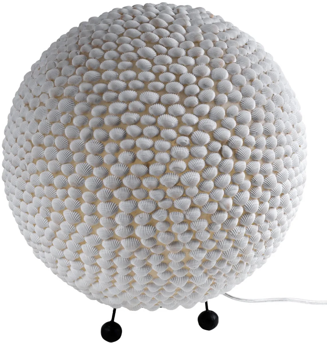 Tafellamp Bollamp Tafellamp Shell wit Woonkamerlamp Bijzetlamp, metaal, 1x LED 7W 560Lm warm wit, DxH 37x41 cm von Globo in Weiß – Produktfoto