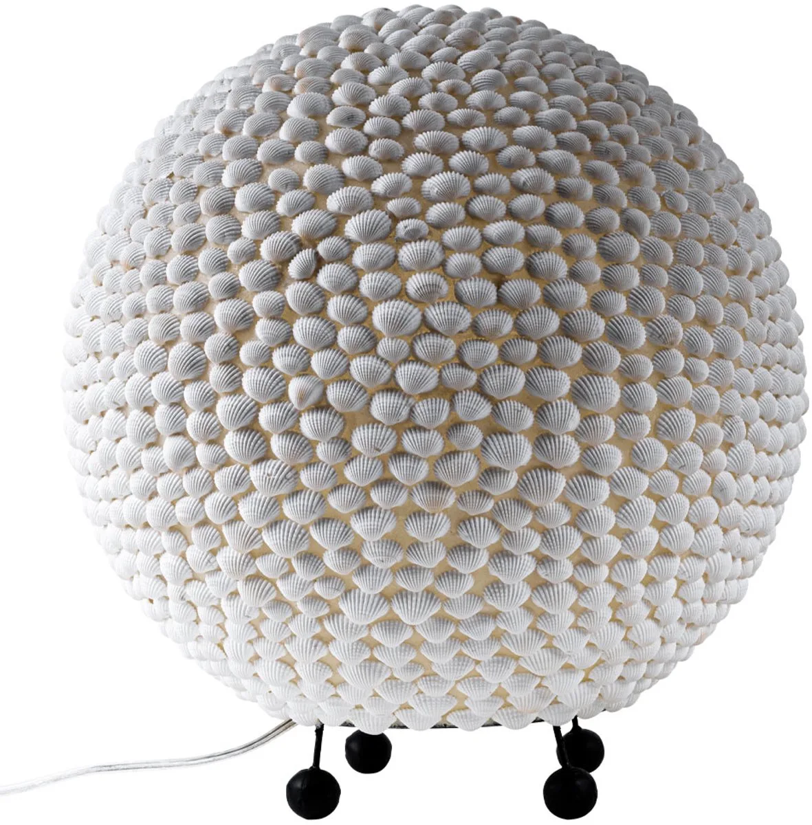 Tafellamp Bollamp Tafellamp Shell Woonkamerlamp Bijzetlamp, metaal, E27 fitting, DxH 37x41 cm von Globo in Weiß – Produktfoto