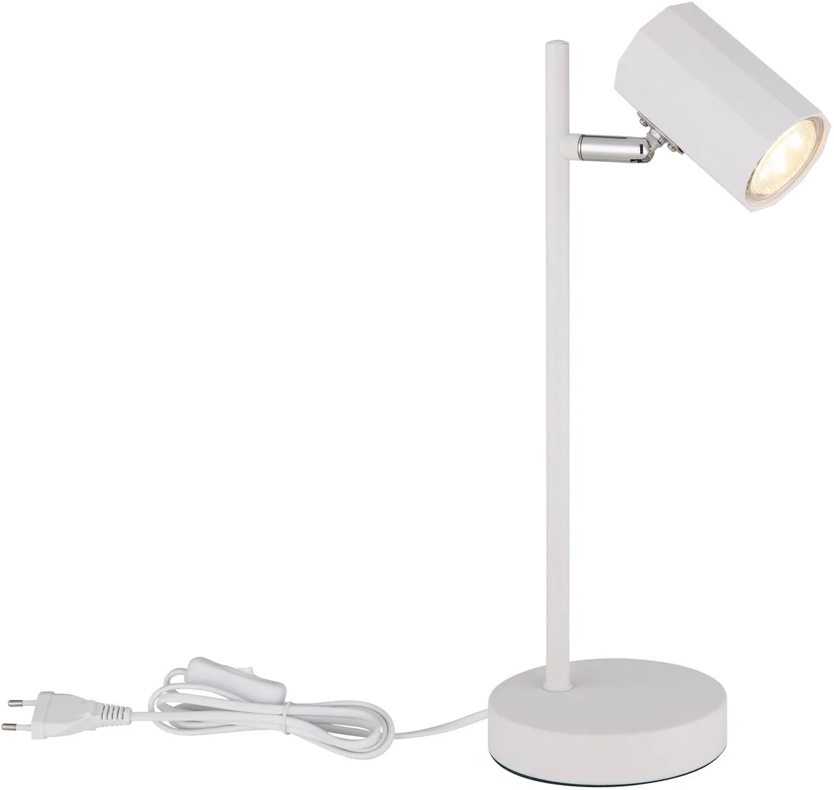 Tafellamp Bureaulamp Leeslamp Spot beweegbaar, metaal aluminium, 1x GU10 fitting, LxBxH 16.5x12x35cm de Globo en Blanc – photo produit