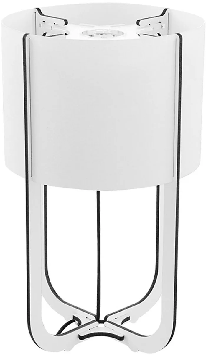 Tafellamp hout bedlampje textiel lampenkap tafellamp, MDF, LED 1,27W 110Lm 6500K, DxH 15x25 cm från Globo i Vit – produktbild
