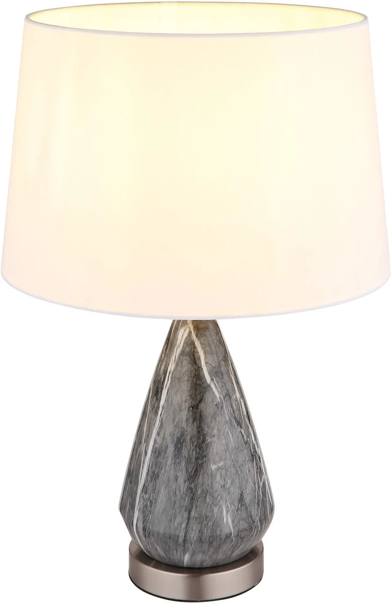 Tafellamp KISA Nickel E27 Metaal ø35.0cm H:54.0cm de Globo en Argent – photo produit