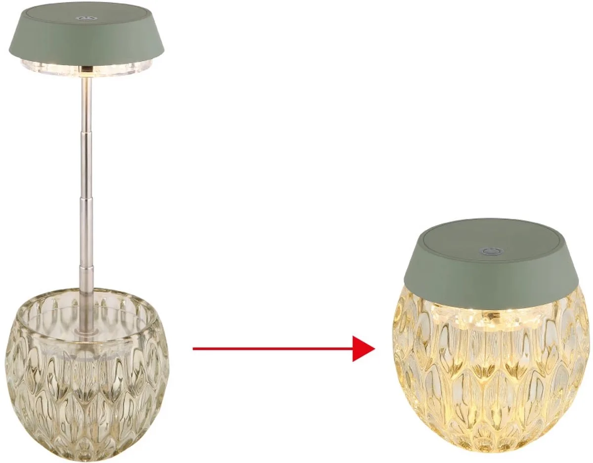 Tafellamp Nachtlamp Tafellamp LED-touchdimmer roestvrij staal H 28 cm från Globo i Grön – produktbild