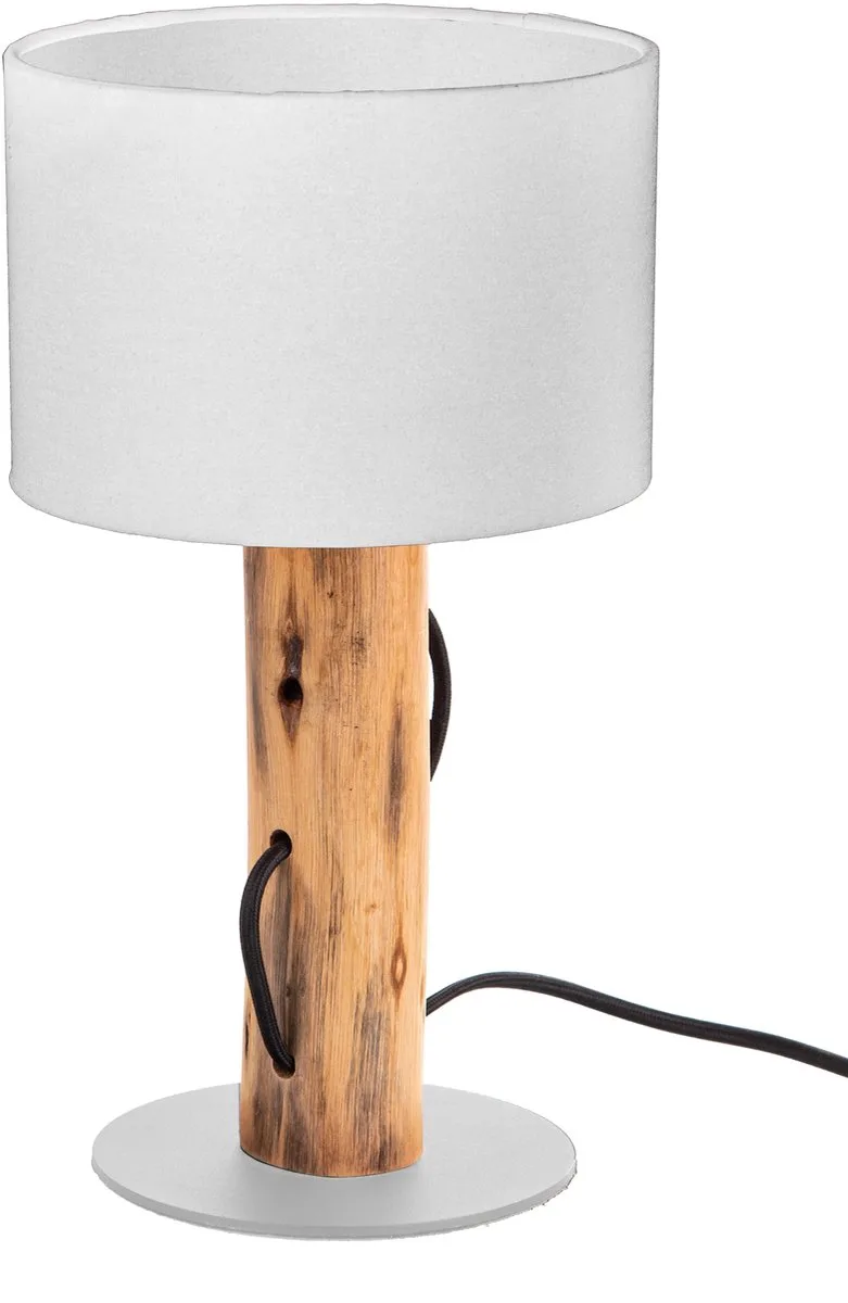 Tafellamp Norin met witte kap - 50210146X van Globo in Hout – productfoto
