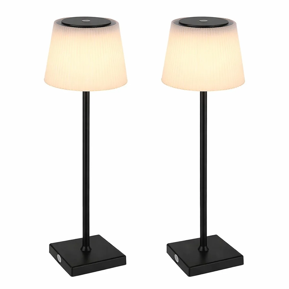 Tafellamp outdoor indoor tafellamp wit zwart LED touch dimmer oplaadbare batterij dimbare tuinlamp USB, warm wit-koud wit, DxH 13,1x38 cm set van 2 by Globo in White – product photo