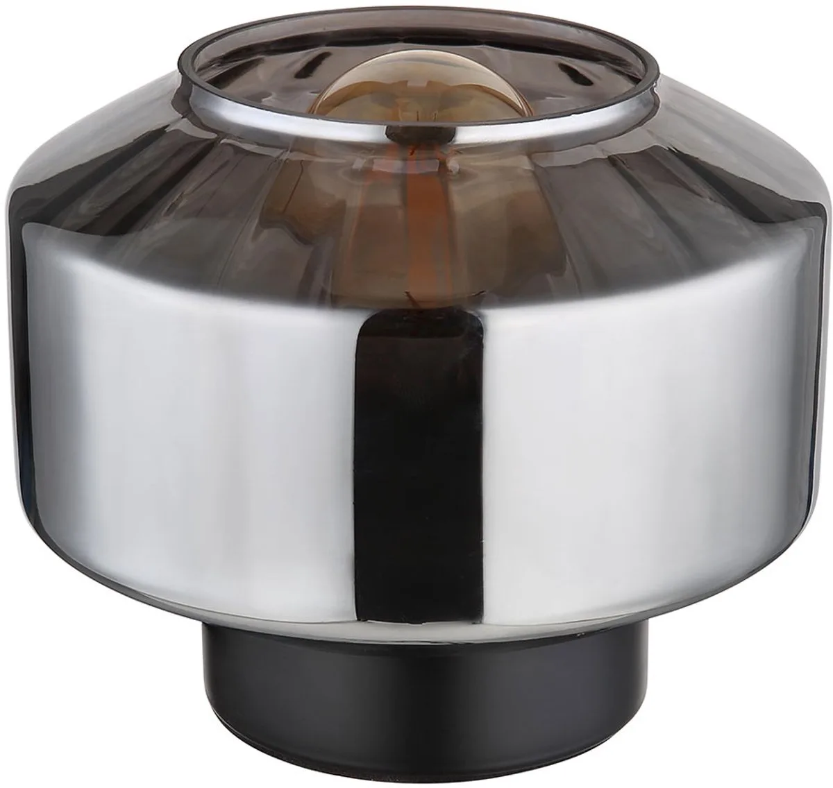 Tafellamp slaapkamerlamp modern bedlampje, bolvormige lampenkap rookglas leeslamp, metaal, 1x E27 fitting, DxH 18x14,5 cm von Globo in Schwarz – Produktfoto