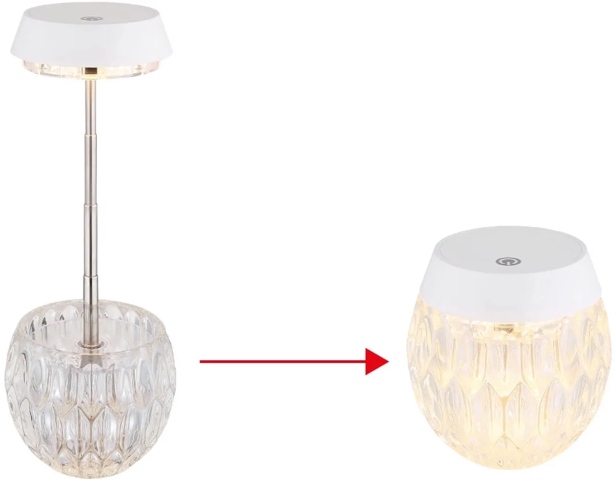 Tafellamp Tafellamp Nachtlamp LED Touchdimmer Roestvrij staal Glas H 28 cm von Globo in Schwarz – Produktfoto
