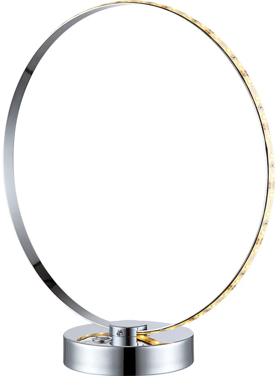 Tafellamp Tafellamp Nachtlamp Leeslamp, chroom aanraakbediening, LED 12.5W 540Lm warm wit, LxBxH 30x12x33cm van Globo in Zilver – productfoto
