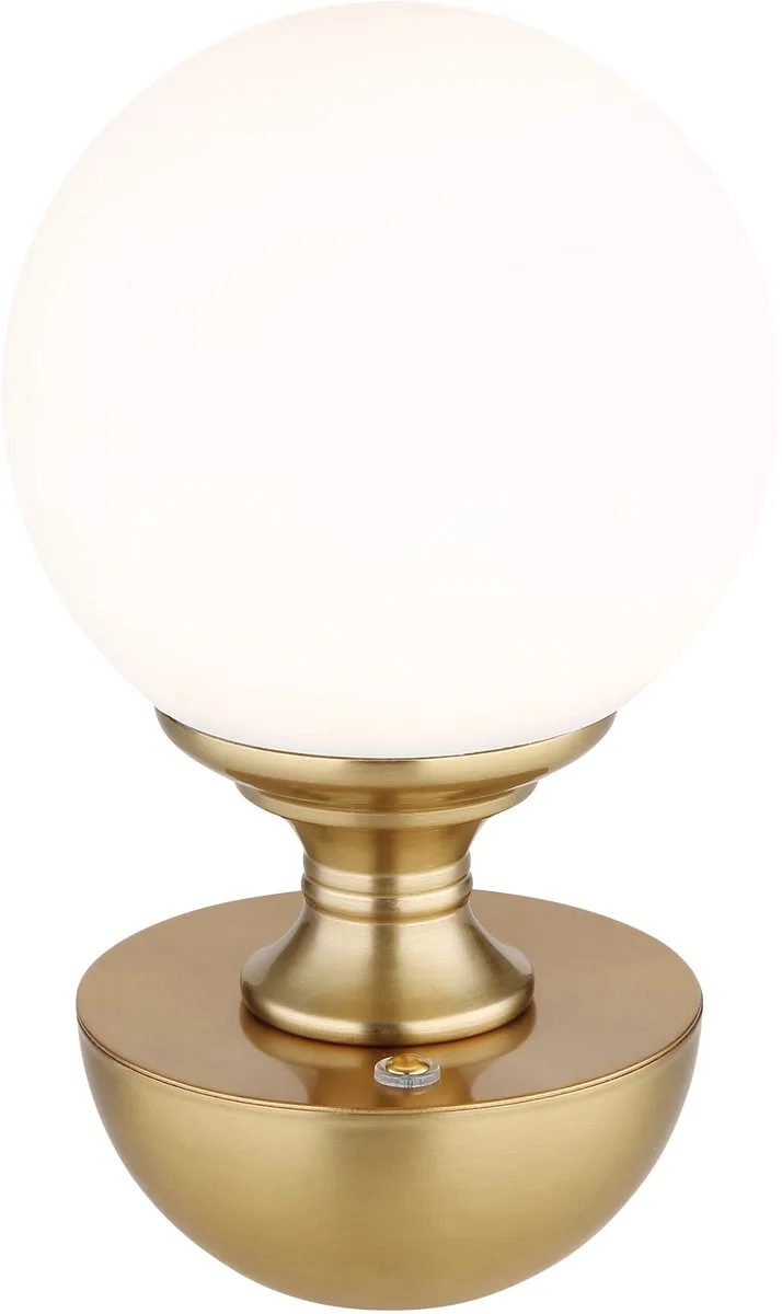 Tafellamp Tafellamp Slaapkamerlamp Leeslamp, metaal oplaadbare batterij dimbaar CCT schakelaar, 2,5W 175Lm 2700K 4000K 6500K, H 21 cm de Globo en Laiton – photo produit