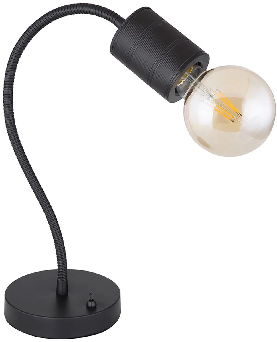 Tafellamp Tafellamp Woonkamerlamp Bureaulamp Moderne bedlamp met zwenkarm, leeslamp, metaal aluminium, 1x E27, LxBxH 26x14x59 van Globo in Zwart – productfoto