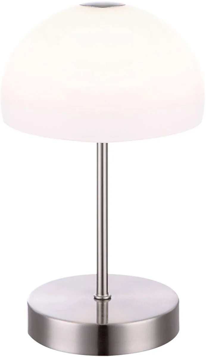 Tafellamp Tafellamp Woonkamerlamp Glas opaal Touch functie LED, 1x LED 5 W warm wit, DxH 15x27 cm von Globo in Silber – Produktfoto